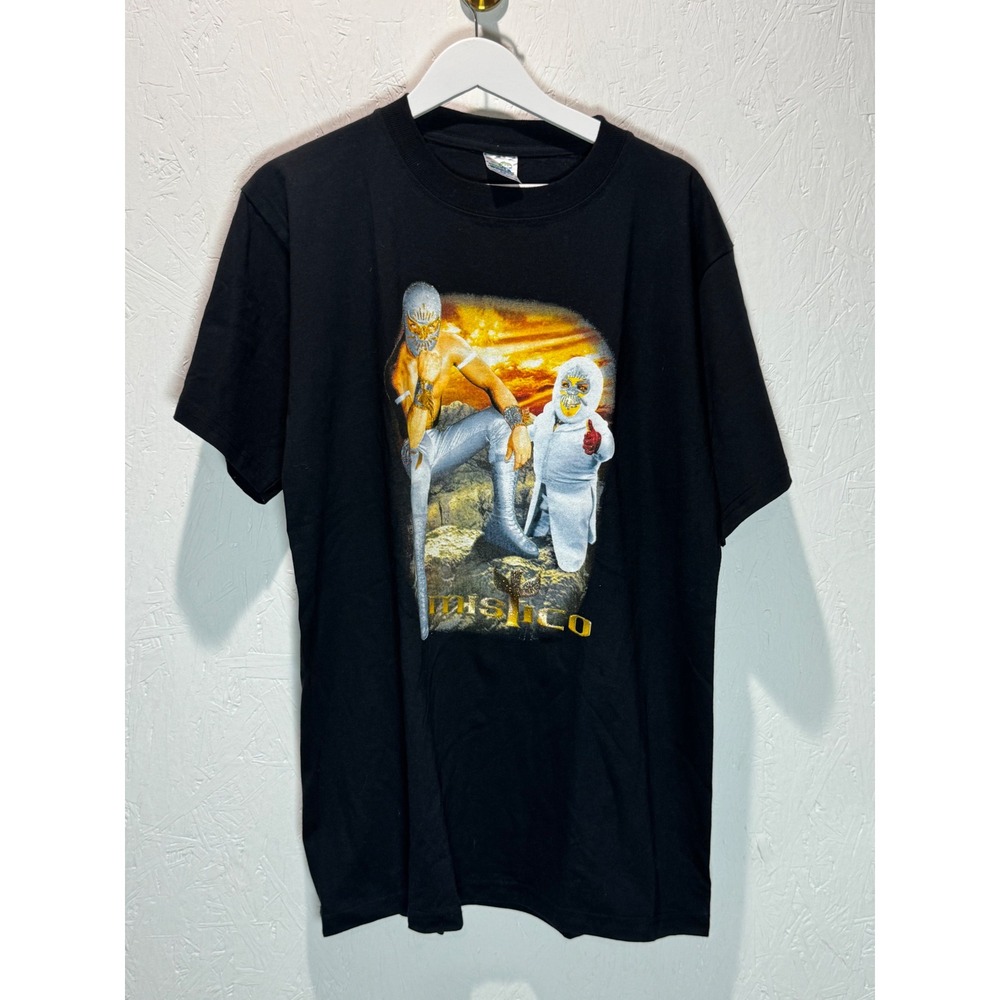 Mistico Kemonito CMLL Lucha Libre Graphic T-Shirt Mens XL Black Wrestling Tee